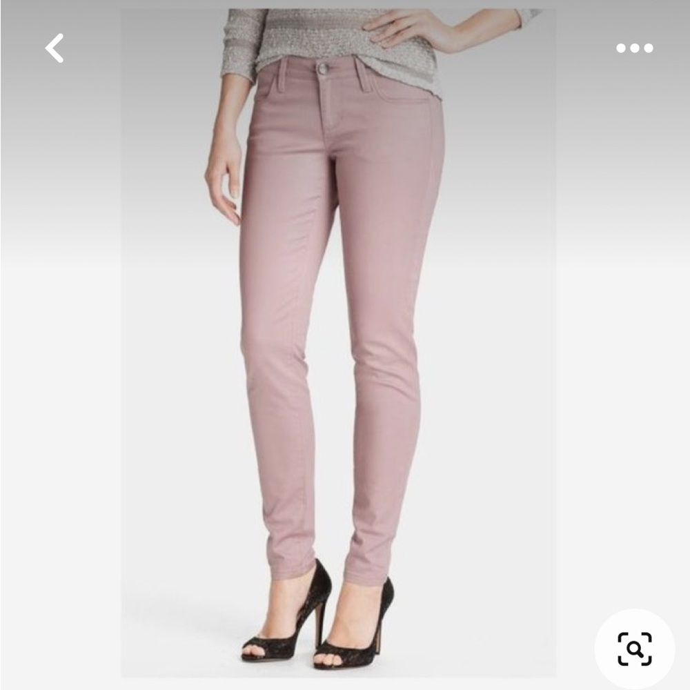 Lands End Pink Shimmer high rise cropped jeans size 14